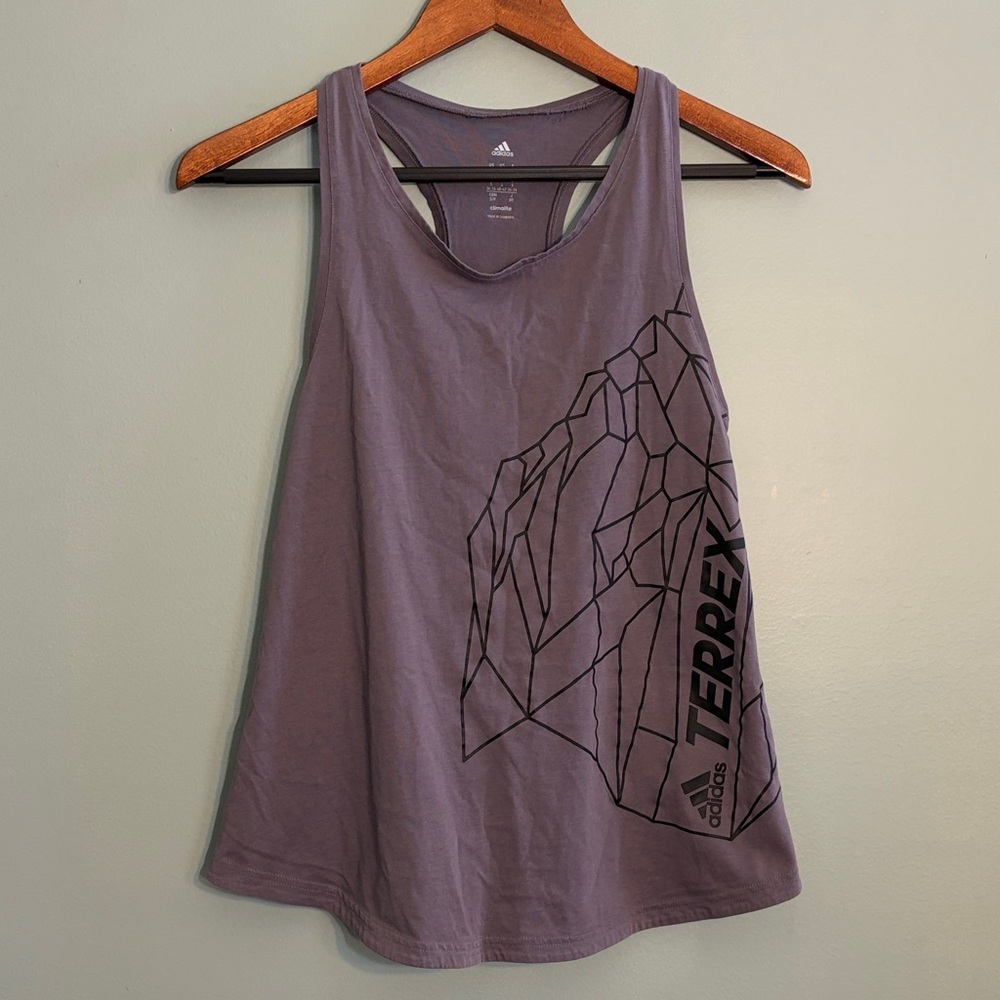 Adidas Size Small Gray Racerback Tank Terrex Outdoor Rock